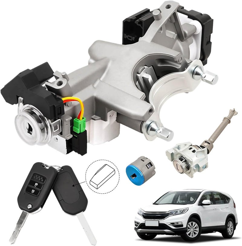 RAMATA Ignition Switch Lock Cylinder with Key (with Blank Chip) Compatible with 2014 2015 Honda CRV (Ignition Chip: 47,Frequency: 433mHz) - Image 1